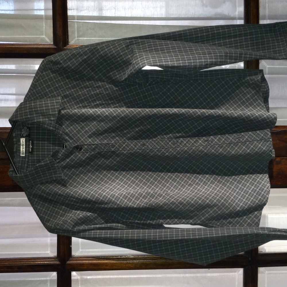 charcoal grey & black plaid shirt